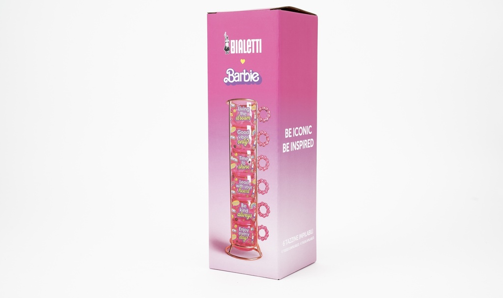 Barbie 6 stapelbare Espressotassen mit Metallgestell