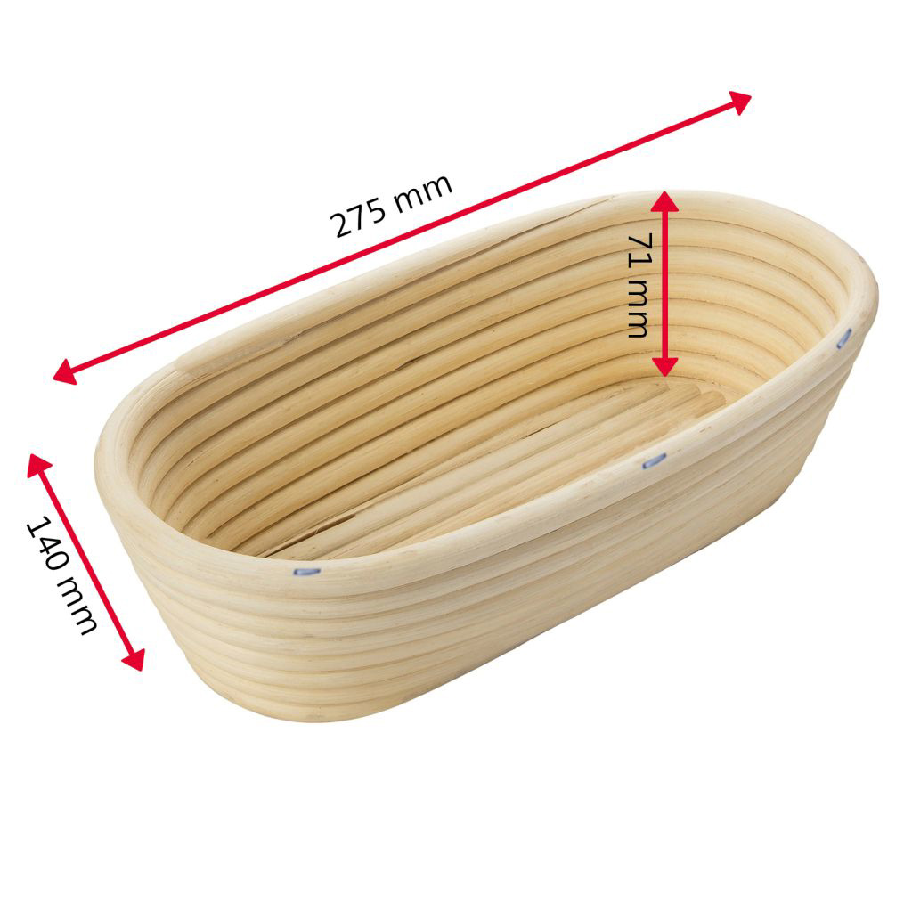 Gärkörbchen oval, ca. 27,5 x 14 x 7,1 cm