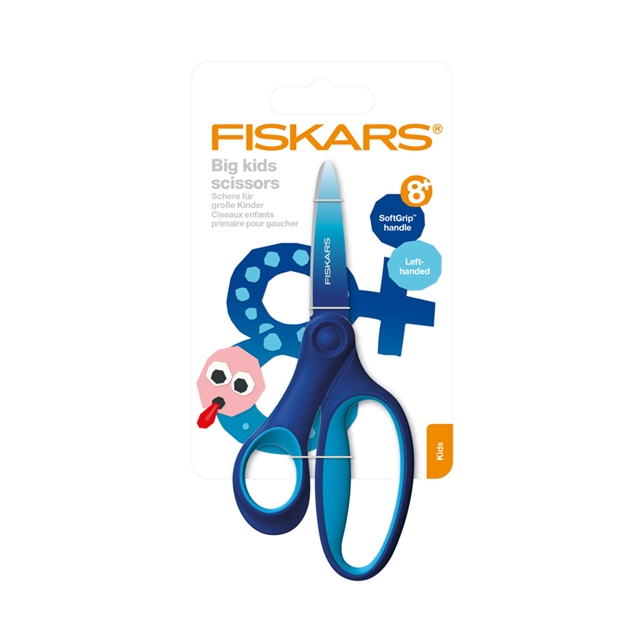 Fiskars Kinderschere, 15 cm, Ombré blau 8+ Linkshänder