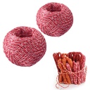 2 x Grill-/Bratenschnur rot-weiß, 60 m