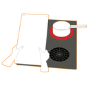 Ceranfeldschutz 1/2 schwarz, 50x28 cm, aus gehärtetem Glas