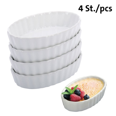 4 Porzellanschälchen, oval