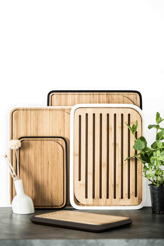 Brotschneidbrett Bambus Weiß