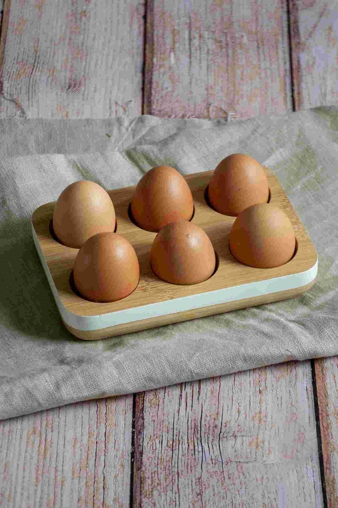 Eier Tablett für 6 Eier 17x5x12 cm weiß 
