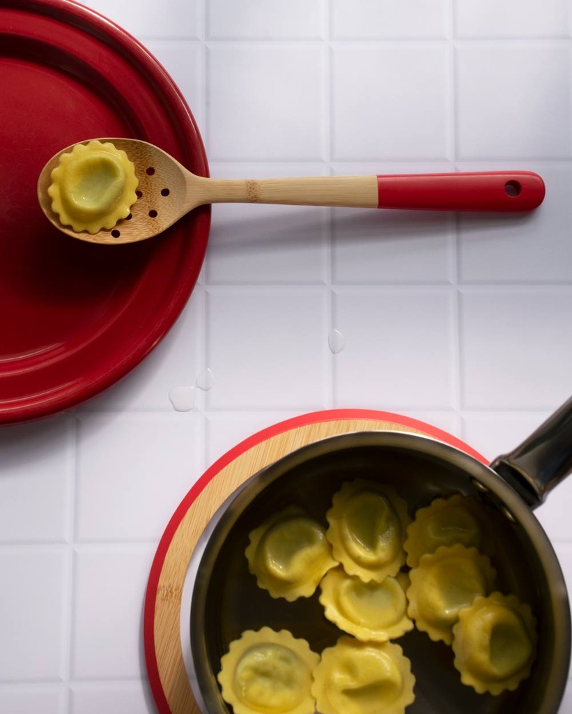 Schaumlöffel gelocht 30cm - Rot