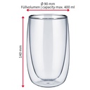 2 Doppelwandige Latte Macchiato Thermogläser, 400 ml