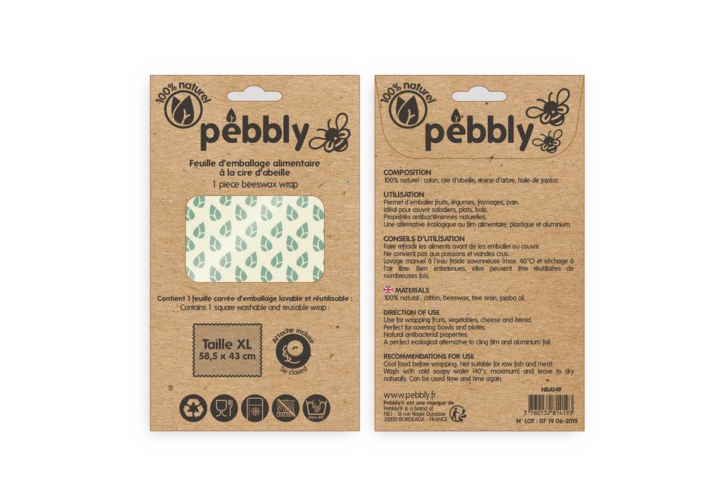 Bienenwachstuch Baumwolle XL 43x58,5 cm