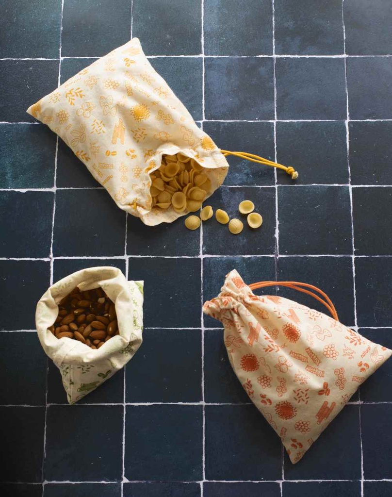 Beutelset aus Biobaumwolle 3-teilig 20x25 cm