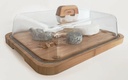 Käsebox Bambus L mit Glasdeckel