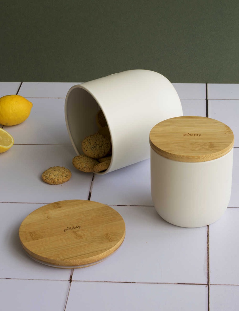 Teedose rund mit Bambusdeckel