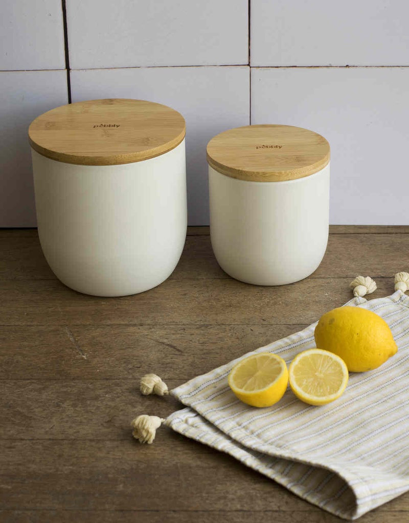 Teedose rund mit Bambusdeckel