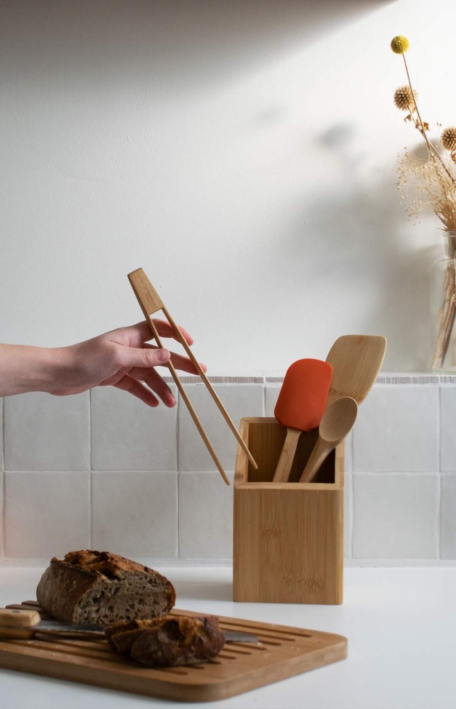 Utensilien Behälter 11x11x18cm Bambus