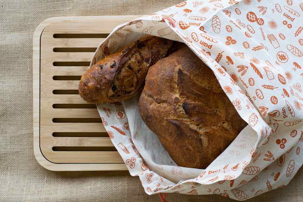 Brotbeutel aus Bio-Baumwolle XL  braun 50x45 cm