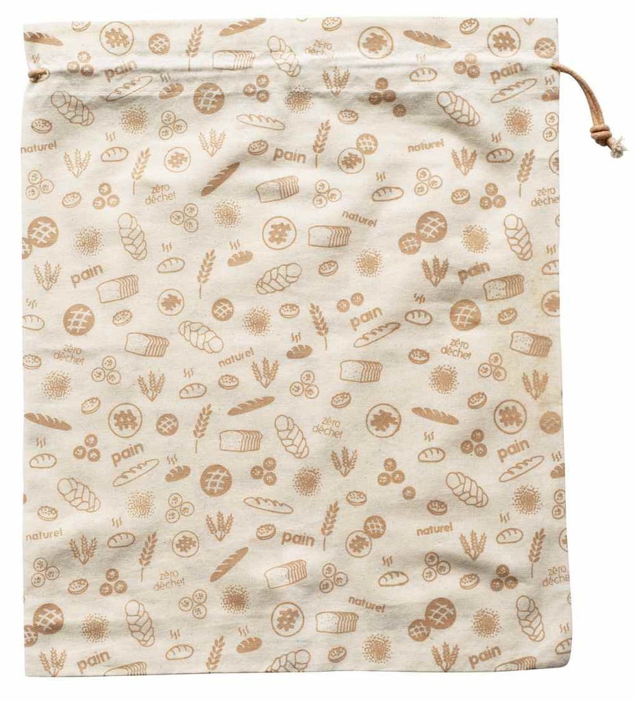 Brotbeutel aus Bio-Baumwolle XL  braun 50x45 cm