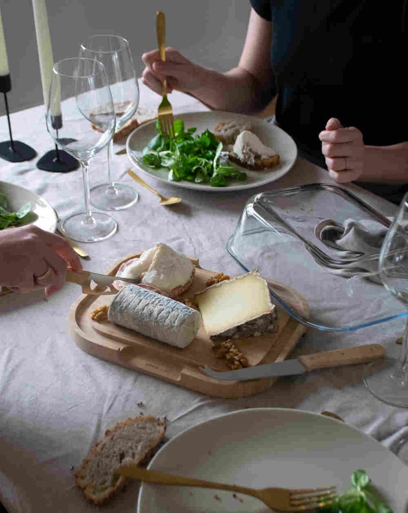 Käsebox Bambus M mit Glasdeckel