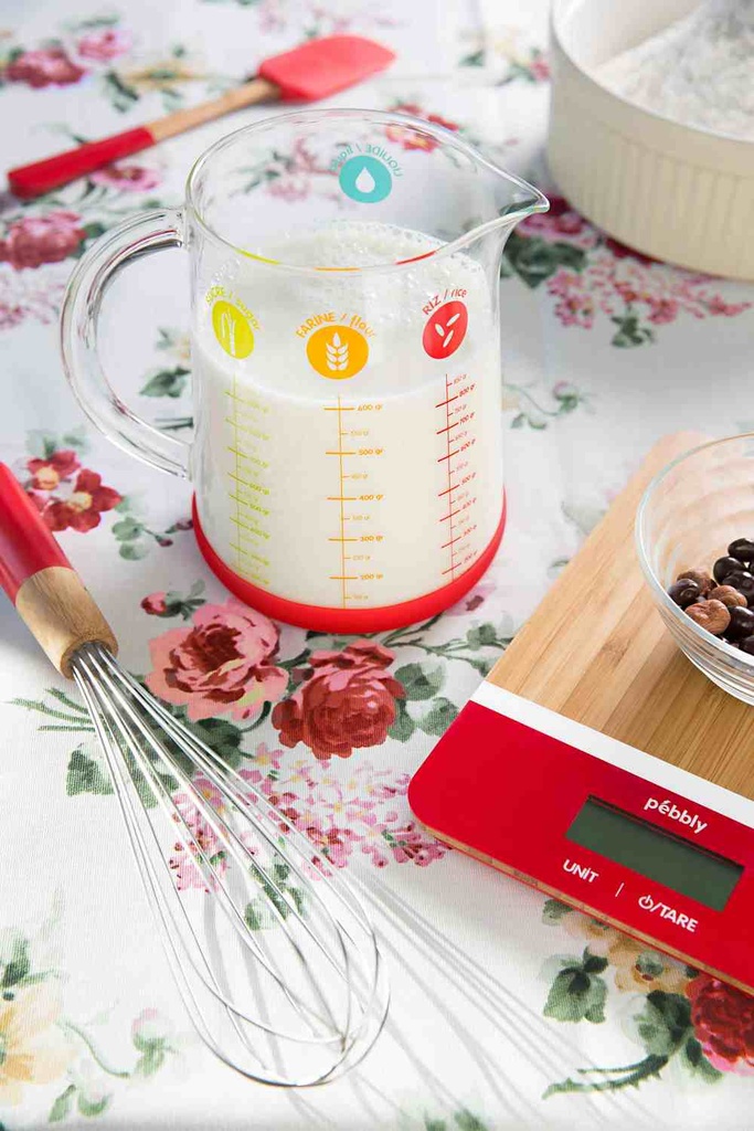 Messbecher Glas rutschfest 1L