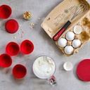 6 Silikon Muffinformen, ø 7 cm, rot