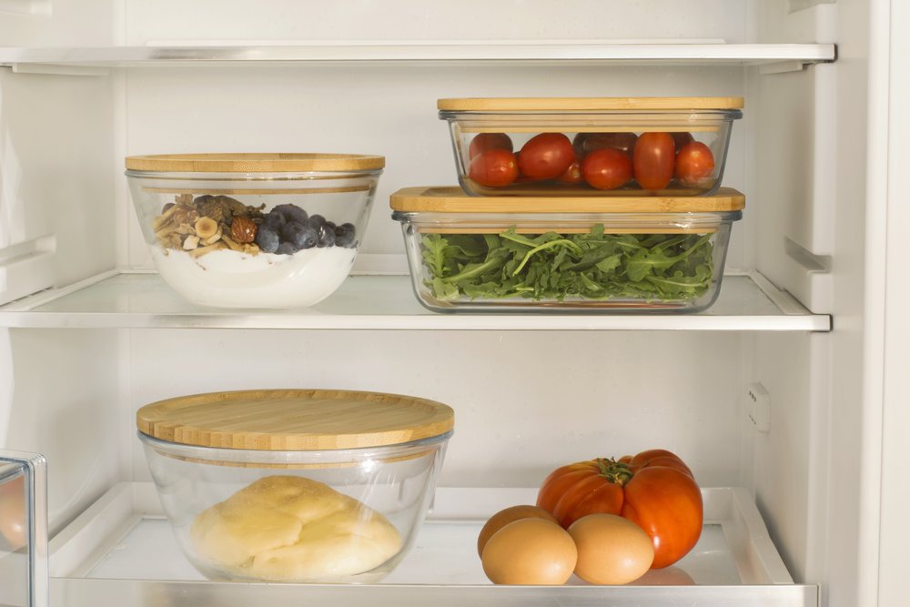 Vorratsdose rechteckig Glas/Bambus