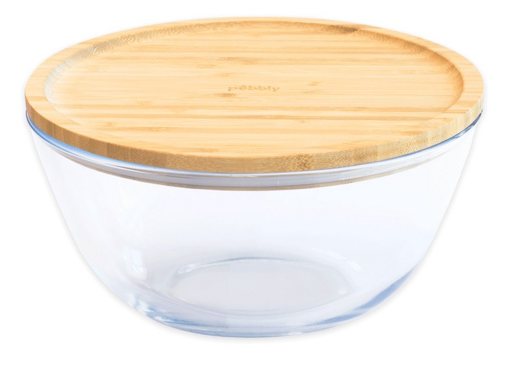 Rührschüssel rund Glas/Bambus 1,6l