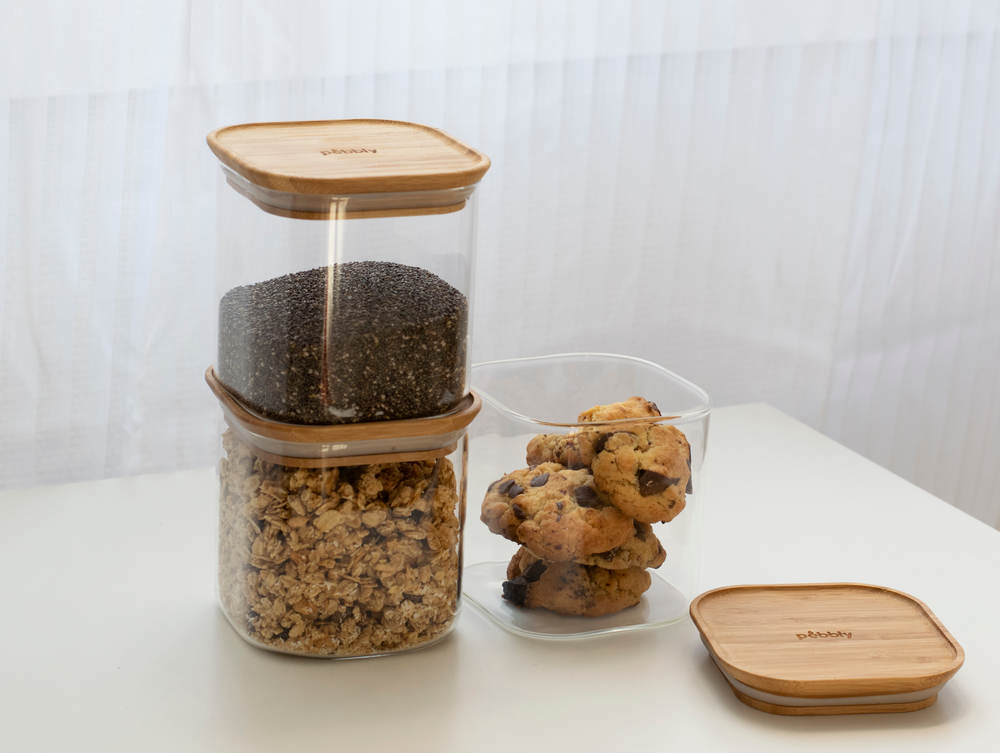 Vorratsdosen 3er-Set quadr. 0,8L