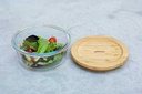 Glasschale rund mit Bambusdeckel