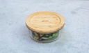 Glasschale rund mit Bambusdeckel