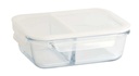 Frischhaltedose rechteckig mit 2 luftdichten Abteilungen Glas/PP 950ml