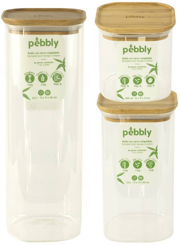 Vorratsdose 3er Set quadratisch