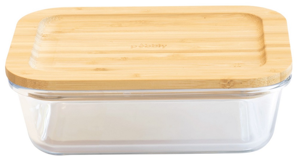 Vorratsdose rechteckig Glas/Bambus 1,8l