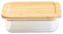 Vorratsdose rechteckig Glas/Bambus 1,8l