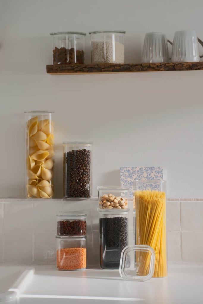 Vorratsdose quadratisch mit Glasdeckel