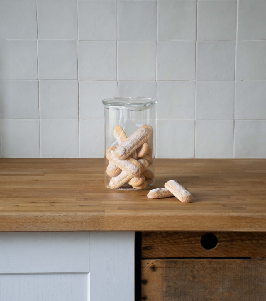 Vorratsdose quadratisch mit Glasdeckel