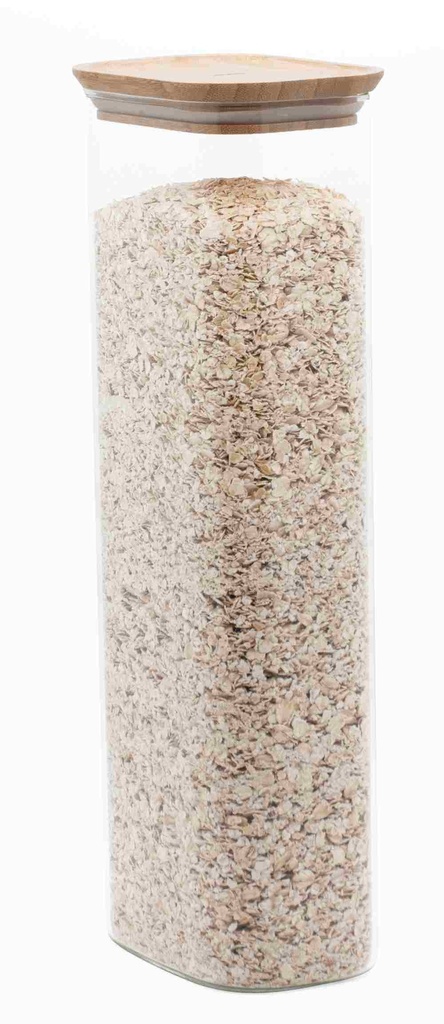 Vorratsdose rechteckig hoch Glas/Bambus 2,6l