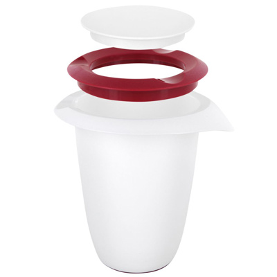 Quirltopf mit zweigeteiltem Deckel, 1 l Weiß