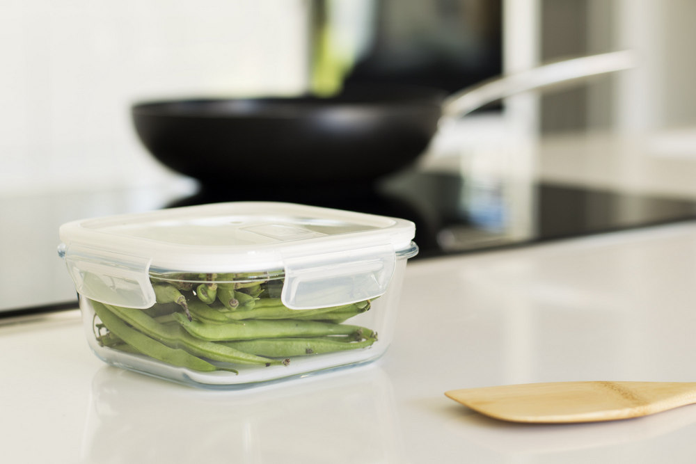 Frischhaltedose quadratisch Glas/PP