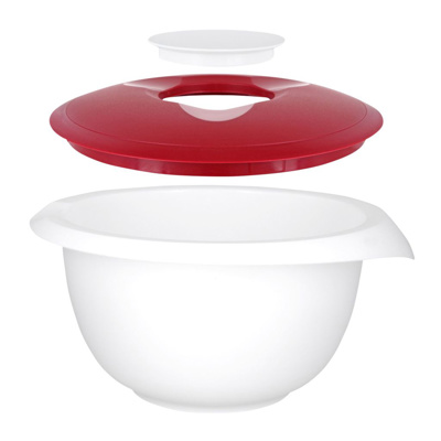 Rührschüssel mit zweigeteiltem Deckel Weiß