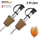 2 Ausgießer »Inox Standard«, Naturkork, Schlaufenkäppchen