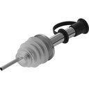 2 Ausgießer »Inox Standard«, Silikonkork, Schlaufenkäppchen