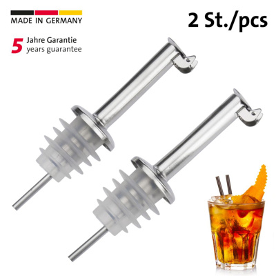 2 Ausgießer »Inox Standard«, Silikonkork, Metallkläppchen
