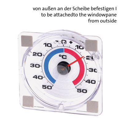 Fensterthermometer rund weiß
