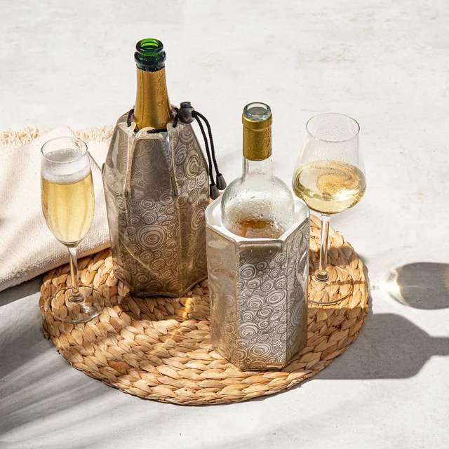 Aktivkühler (Manschette) 2er Set für Wein & Champagner Platinum