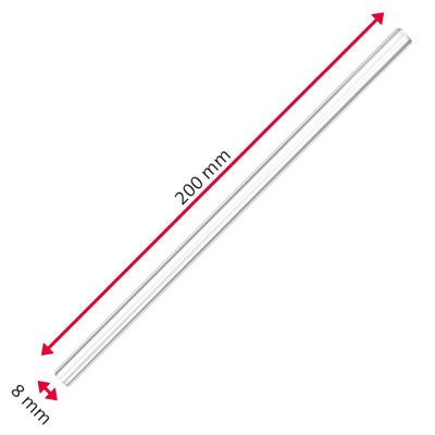 6 Trinkhalme »Glas« gerade, 200 mm + Reinigungsbürstchen