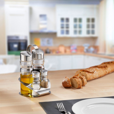 Menage Salz, Pfeffer, Essig & Öl »Wien«, 4 tlg