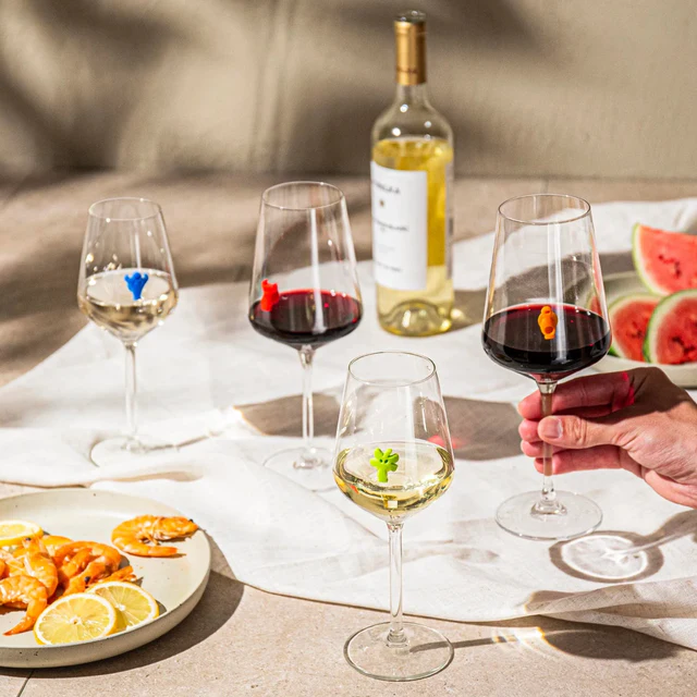 Glasmarkierer Party People 12 Stück, Faltschachtel