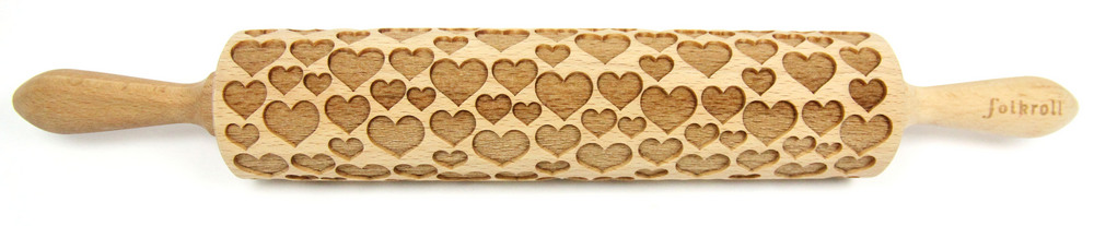 Nudelholz Herzen Groß 43cm