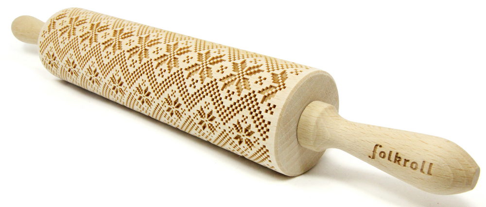 Nudelholz Skandinavisches Muster Groß 43cm