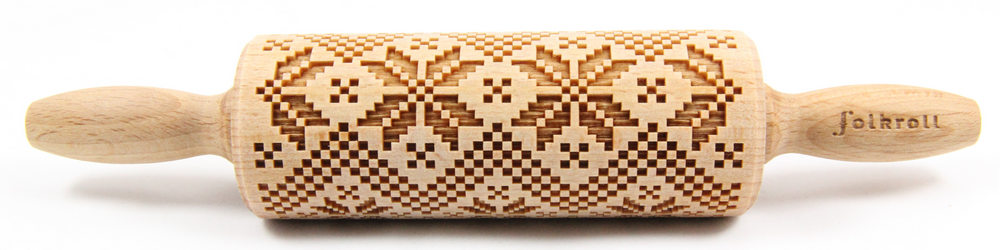 Nudelholz Skandinavisches Muster Junior 23cm