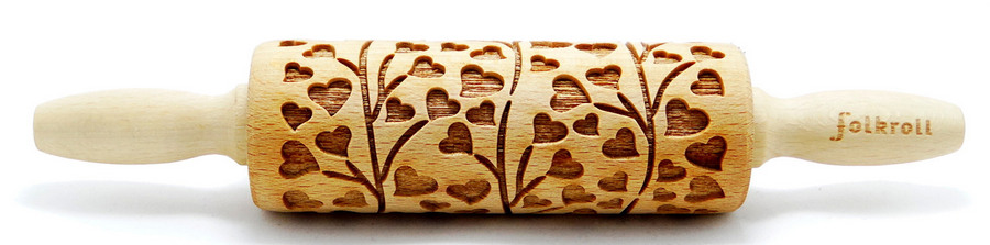 Nudelholz Frühlingsherzen Junior 23cm