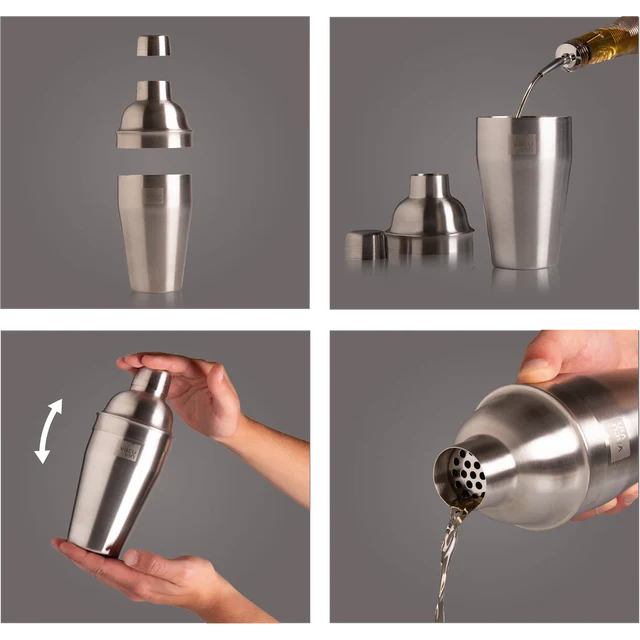 Cocktail Shaker Edelstahl, Faltschachtel