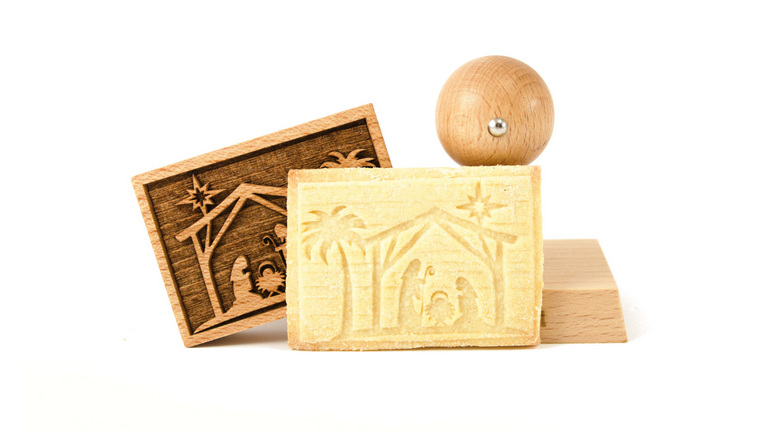 Stempel Weihnachtskrippe rechteckig